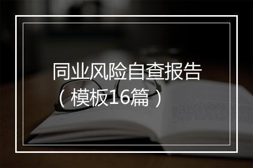 同业风险自查报告（模板16篇）
