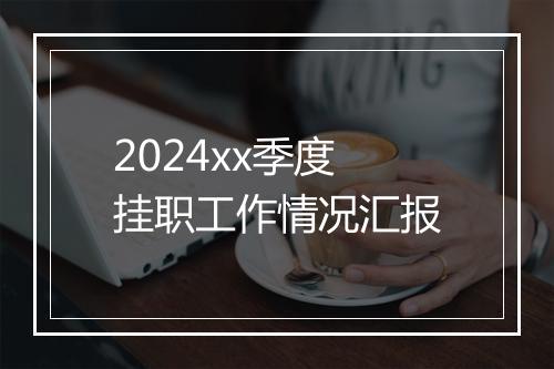 2024xx季度挂职工作情况汇报
