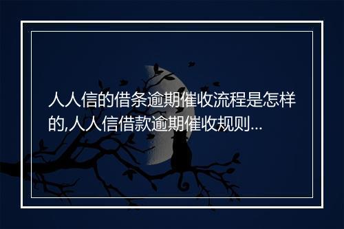 人人信的借条逾期催收流程是怎样的,人人信借款逾期催收规则解析
