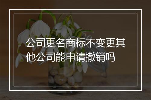 公司更名商标不变更其他公司能申请撤销吗