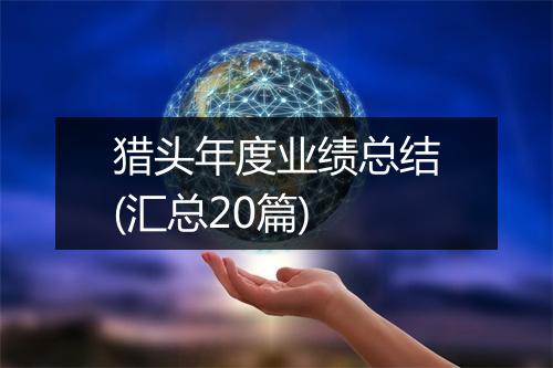 猎头年度业绩总结(汇总20篇)