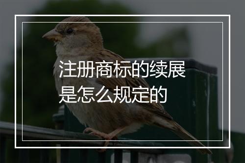 注册商标的续展是怎么规定的