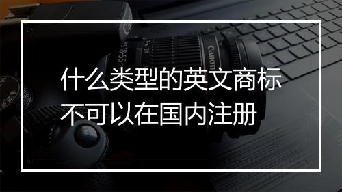 什么类型的英文商标不可以在国内注册