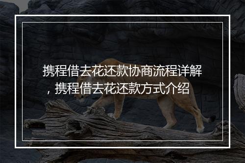 携程借去花还款协商流程详解，携程借去花还款方式介绍