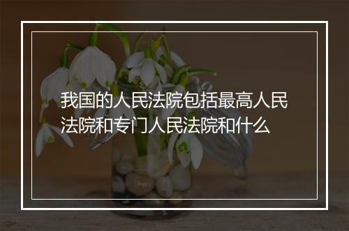 我国的人民法院包括最高人民法院和专门人民法院和什么
