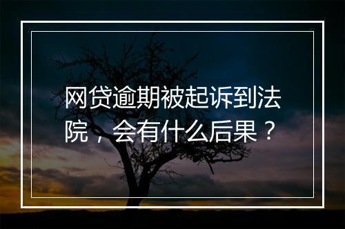 网贷逾期被起诉到法院，会有什么后果？
