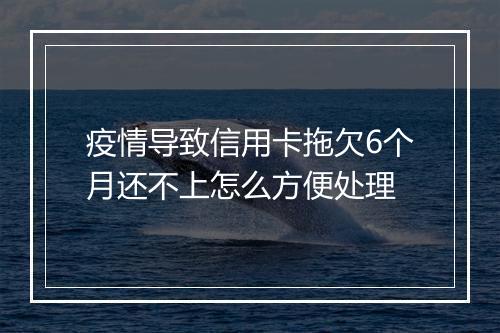 疫情导致信用卡拖欠6个月还不上怎么方便处理