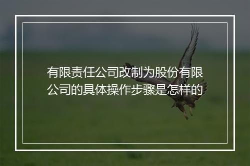 有限责任公司改制为股份有限公司的具体操作步骤是怎样的