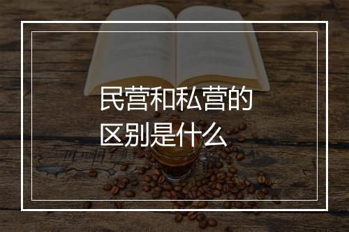 民营和私营的区别是什么