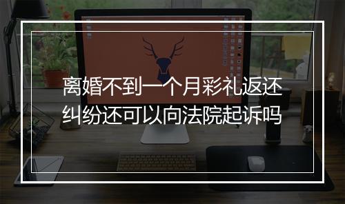 离婚不到一个月彩礼返还纠纷还可以向法院起诉吗