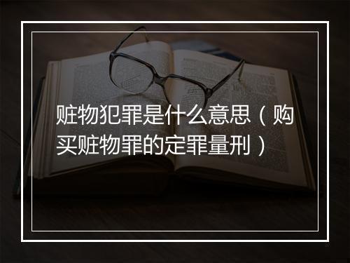 赃物犯罪是什么意思（购买赃物罪的定罪量刑）
