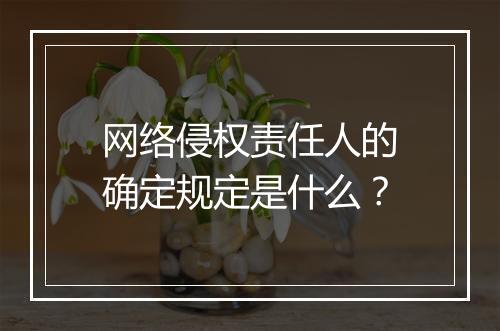 网络侵权责任人的确定规定是什么？