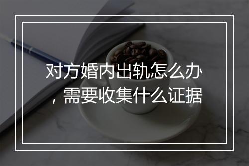 对方婚内出轨怎么办，需要收集什么证据