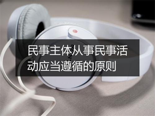 民事主体从事民事活动应当遵循的原则