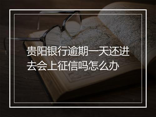 贵阳银行逾期一天还进去会上征信吗怎么办