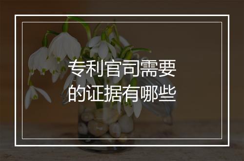 专利官司需要的证据有哪些