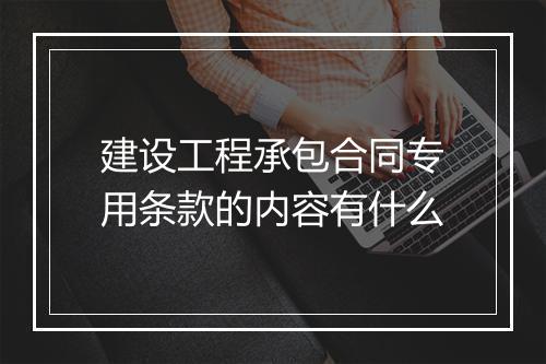 建设工程承包合同专用条款的内容有什么
