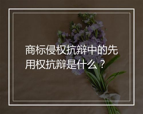 商标侵权抗辩中的先用权抗辩是什么？