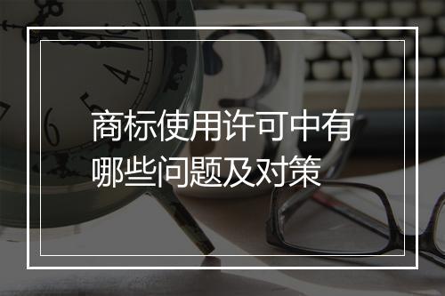商标使用许可中有哪些问题及对策
