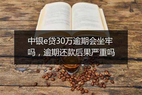 中银e贷30万逾期会坐牢吗，逾期还款后果严重吗
