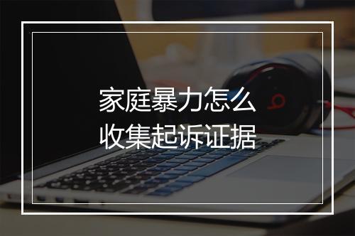 家庭暴力怎么收集起诉证据