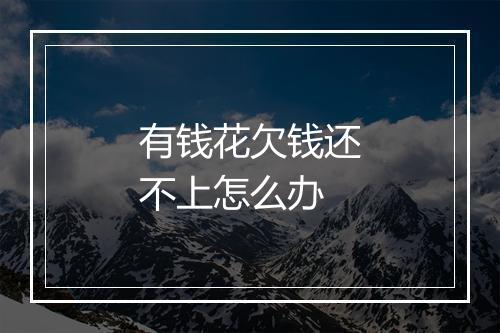 有钱花欠钱还不上怎么办