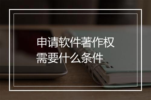 申请软件著作权需要什么条件