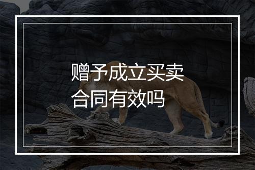 赠予成立买卖合同有效吗