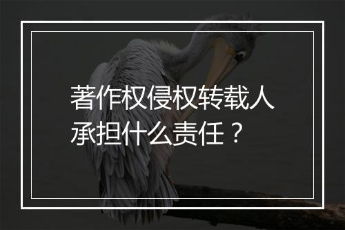 著作权侵权转载人承担什么责任？