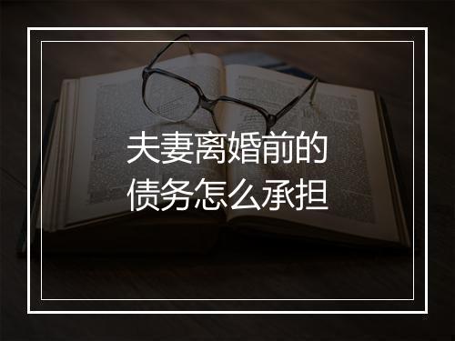 夫妻离婚前的债务怎么承担