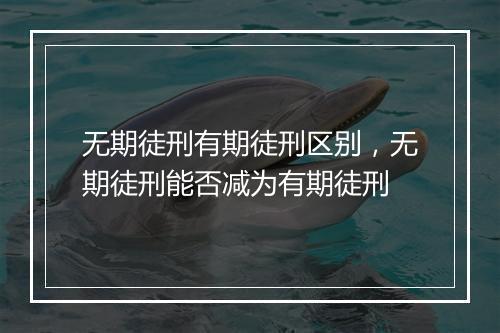 无期徒刑有期徒刑区别，无期徒刑能否减为有期徒刑