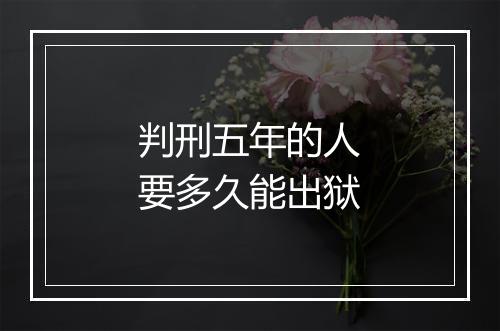 判刑五年的人要多久能出狱