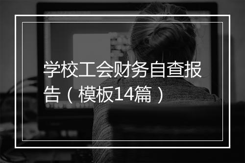 学校工会财务自查报告（模板14篇）