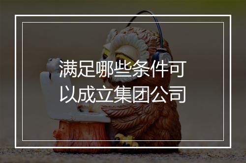 满足哪些条件可以成立集团公司