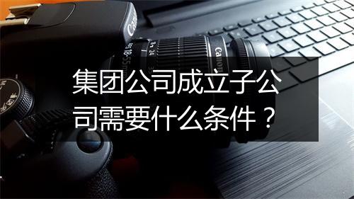 集团公司成立子公司需要什么条件？