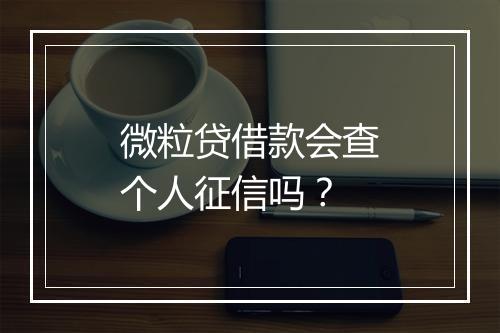 微粒贷借款会查个人征信吗？