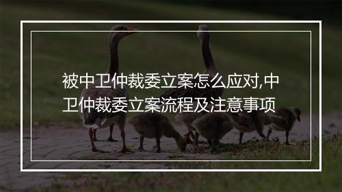 被中卫仲裁委立案怎么应对,中卫仲裁委立案流程及注意事项