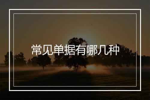 常见单据有哪几种