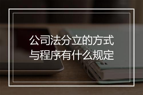 公司法分立的方式与程序有什么规定