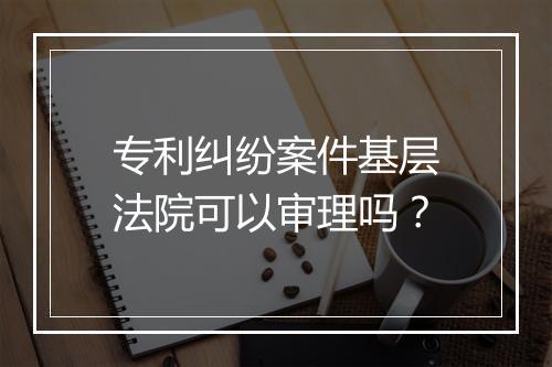 专利纠纷案件基层法院可以审理吗？