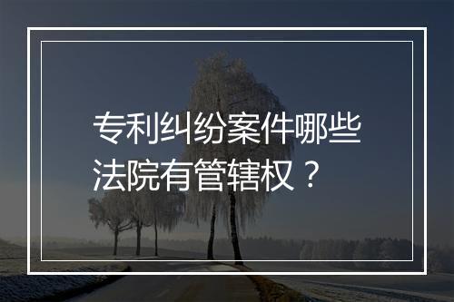 专利纠纷案件哪些法院有管辖权？