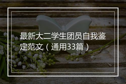 最新大二学生团员自我鉴定范文（通用33篇）