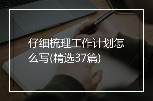 仔细梳理工作计划怎么写(精选37篇)