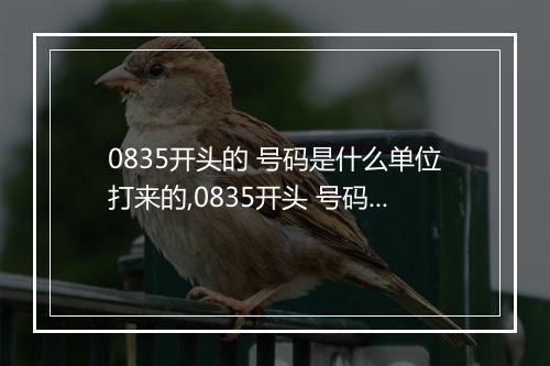 0835开头的 号码是什么单位打来的,0835开头 号码是催收 吗