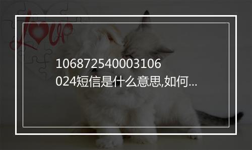 106872540003106024短信是什么意思,如何正确处理收到的106872540003106024短信