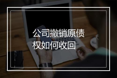 公司撤销原债权如何收回