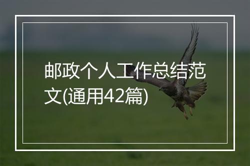 邮政个人工作总结范文(通用42篇)
