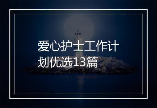 爱心护士工作计划优选13篇