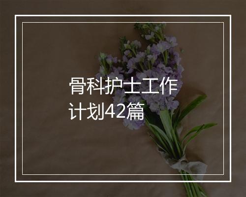 骨科护士工作计划42篇