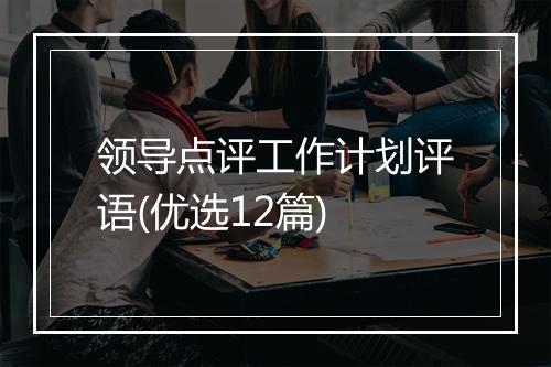 领导点评工作计划评语(优选12篇)